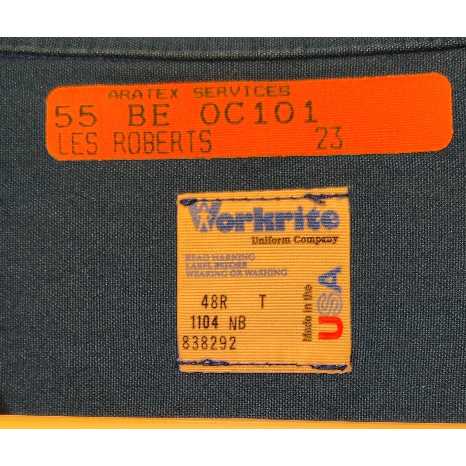Vintage Workrite Uniform Co DOW Chemical Patch Coveralls Blue Mens 48R USA Made - second product detail image