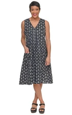 Tulip Clothing Tulip Poppie Womens Sleeveless Dress in Black Tree