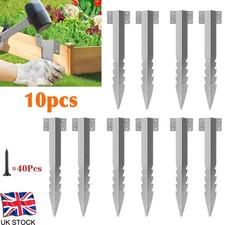 10Pcs Heavy Duty Metal Garden Ground Stakes for Wood, Fence Posts Support HOT