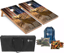 Cornhole Board Set with Bean Bags LED Lights - 4' x 2' Portable Fun