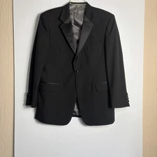 Stafford Formal Wear Mens Black Tuxedo Jacket and Pants Suit Set 44R 36x30