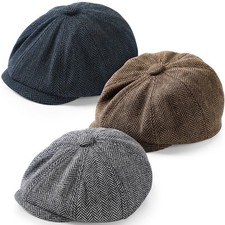 3 Packs Kids Boys Newsboy Cap Vintage Toddler Flat Tweed Beret Hat Baker Page...