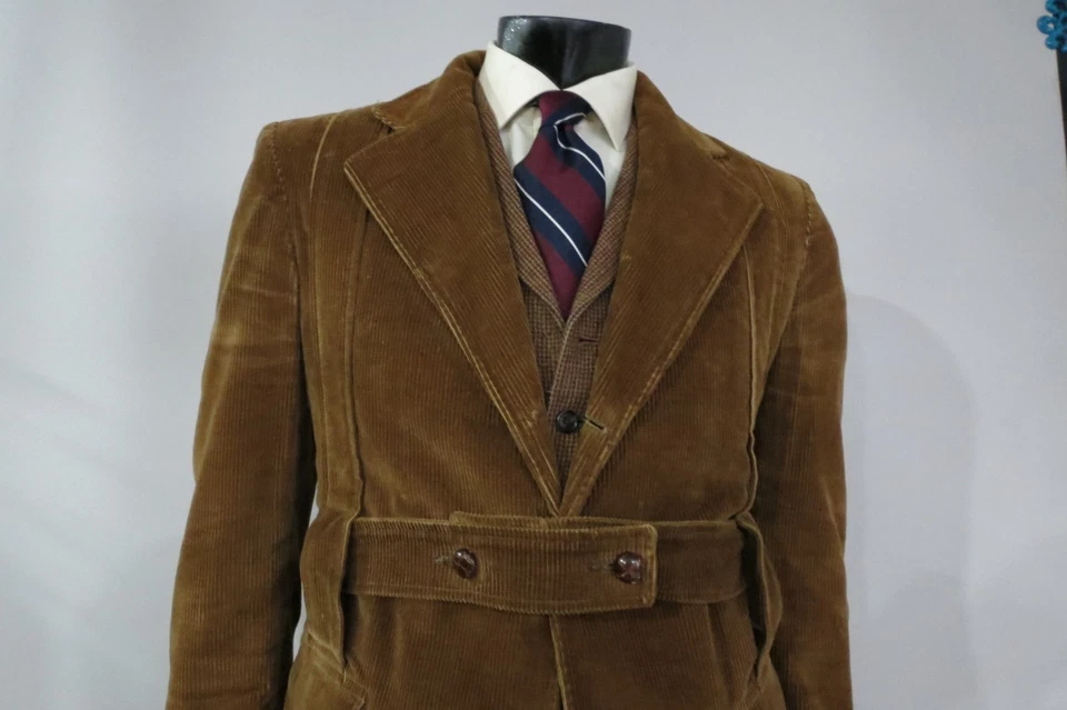 VTG Sears The mens shop heavy corduroy cotton full belted Norfolk jacket 40 R - Image 4 of 4