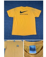 Vintage Nike Sereno Soccer Club Yellow Graphic T-Shirt Mens L Gray Tag Made USA