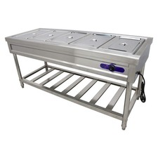 TECHTONGDA 110V 5-Pan Commercial Restaurant Steam Table Buffet Food Warmer