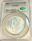 1899 Morgan silver dollar. White BU. CAC MS61. (green bean of course) #u2d14