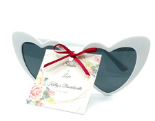 White Heart Sunglasses for Bridal Party, Bachelorette Wedding Glasses