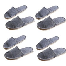 4 Pairs Spa Slippers with Different Sizes, Non Slip Disposable 4 Size Grau