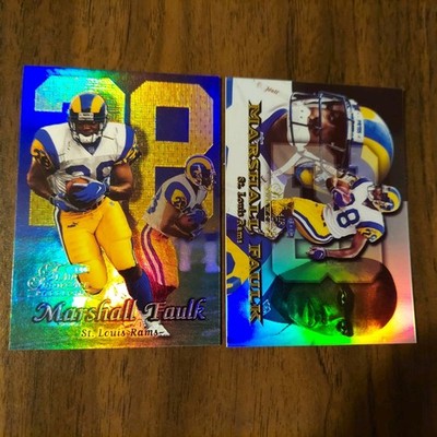 2 Marshall Faulk RAMS 1999 Flair Refractor ROW 2-3 NFL Football Cards