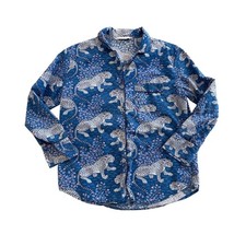 Printfresh Blue Snow Leopard Print Pajama Top Size S