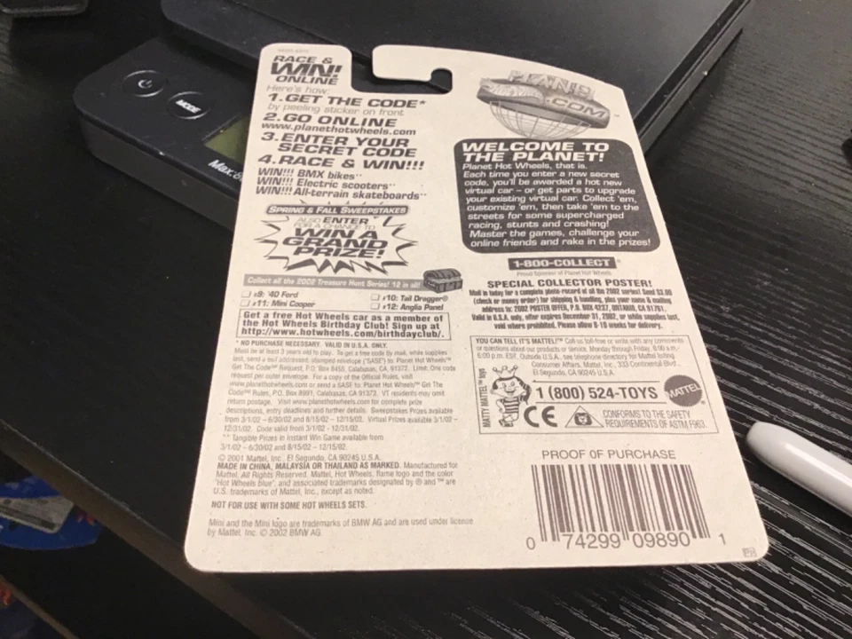 2002 Hot Wheels Mini Cooper Treasure Hunt Real Riders card not mint see pictures - Image 4 of 4
