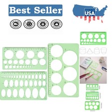 Versatile Plastic Circle and Oval Template Set - Ideal for School Office Use