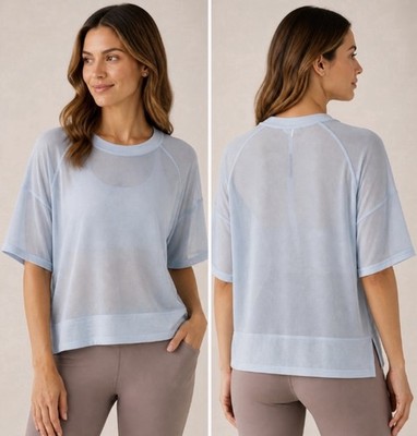 Calia By Carrie Underwood Women's Oversized Mesh Tee Size L Pale Blue