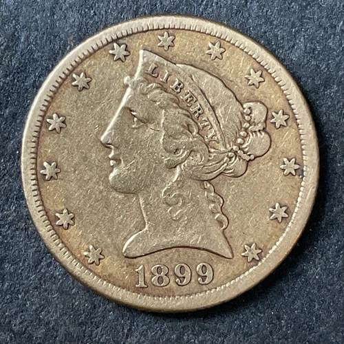 BEAUTIFUL 1899 $5 Liberty Head US Gold Coin - Rich Luster & Strong Details! Pics