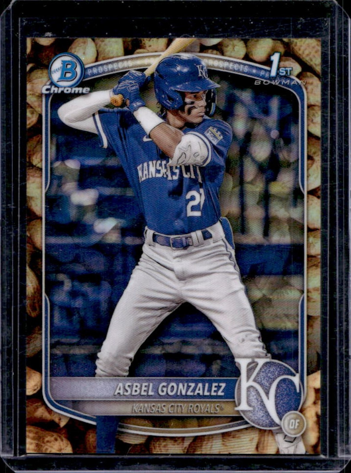 2025 Bowman Asbel Gonzalez Chrome Peanuts Refractor 1st Prospect #BCP-4 Royals