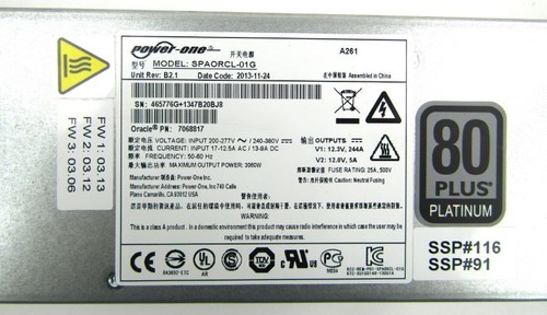 Oracle 7068817 A261 3000 Watt AC Input Power Supply T5-4 4z - Picture 3 of 5