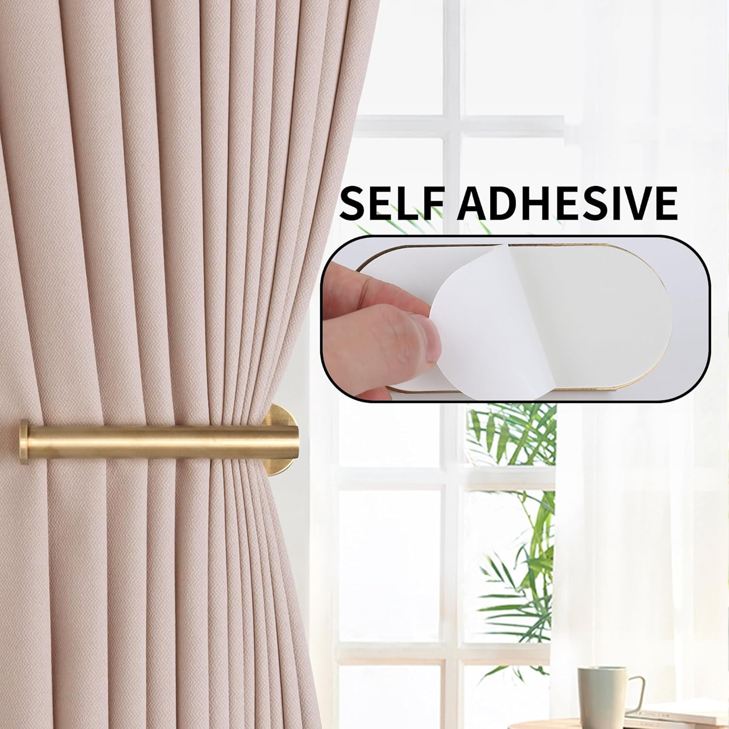 2 Pack Adhesive Curtain Holdbacks Curtain Tie Backs Curtain Holdbacks No Drill C