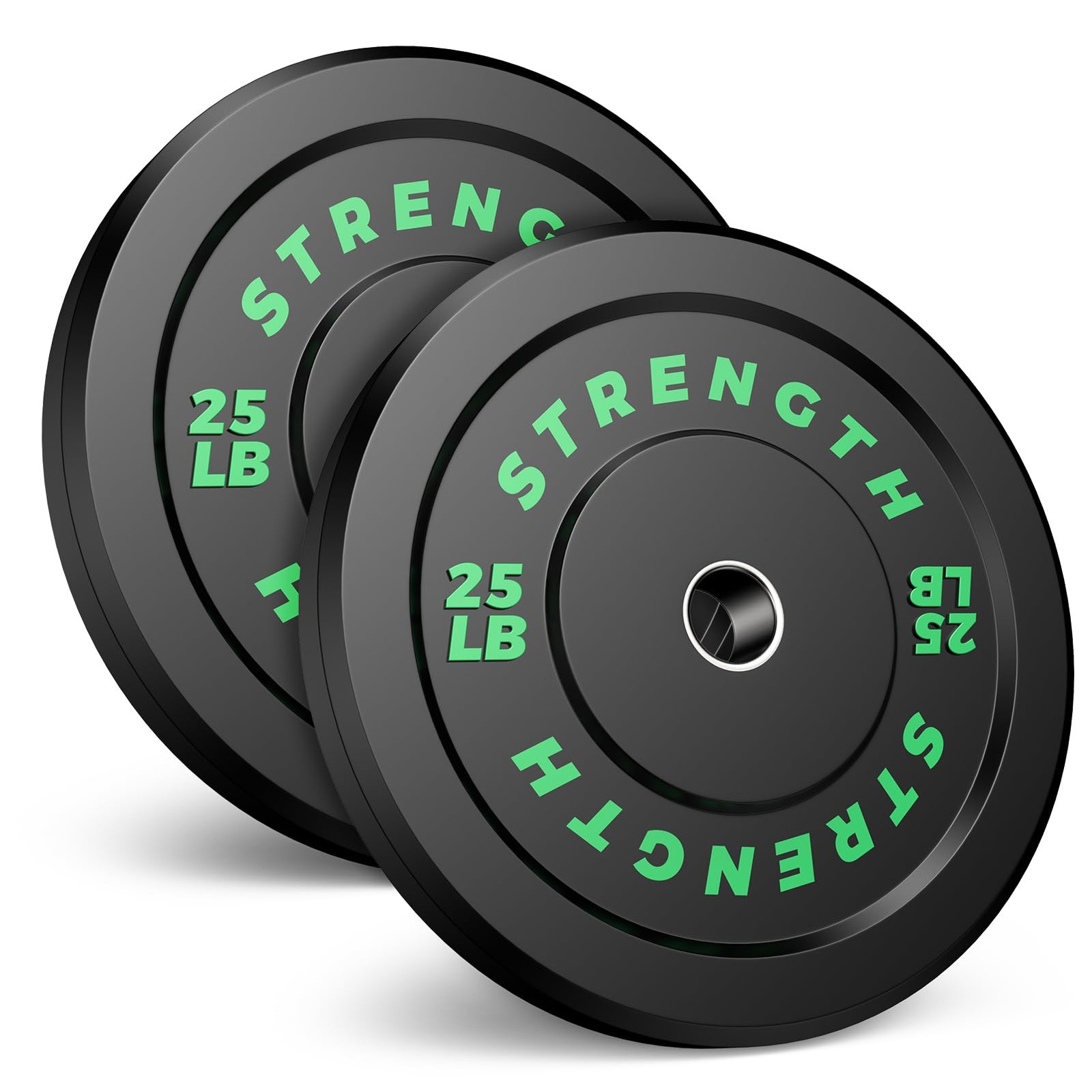 2-inch Rubber Olympic Bumper Plates for Home Gym, Low Bounce Weight Plates