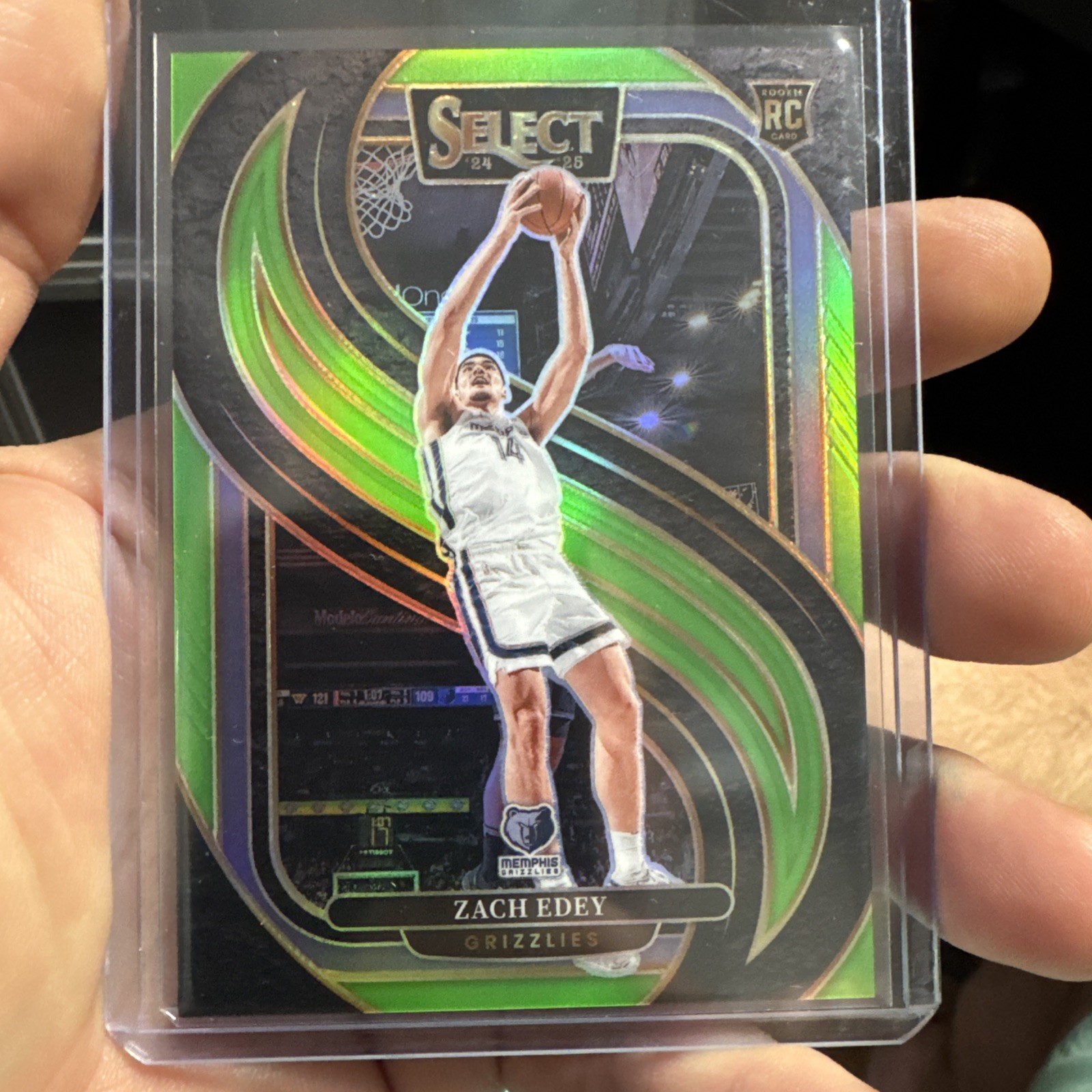 2024-25 Panini Select Basketball Premier #192 Zach Edey Neon Green Prizm /75