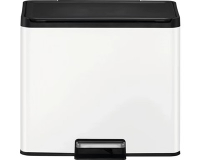 EKO Mülleimer Essential Recycler Treteimer 20+9 Liter Mülltrennung in weiß