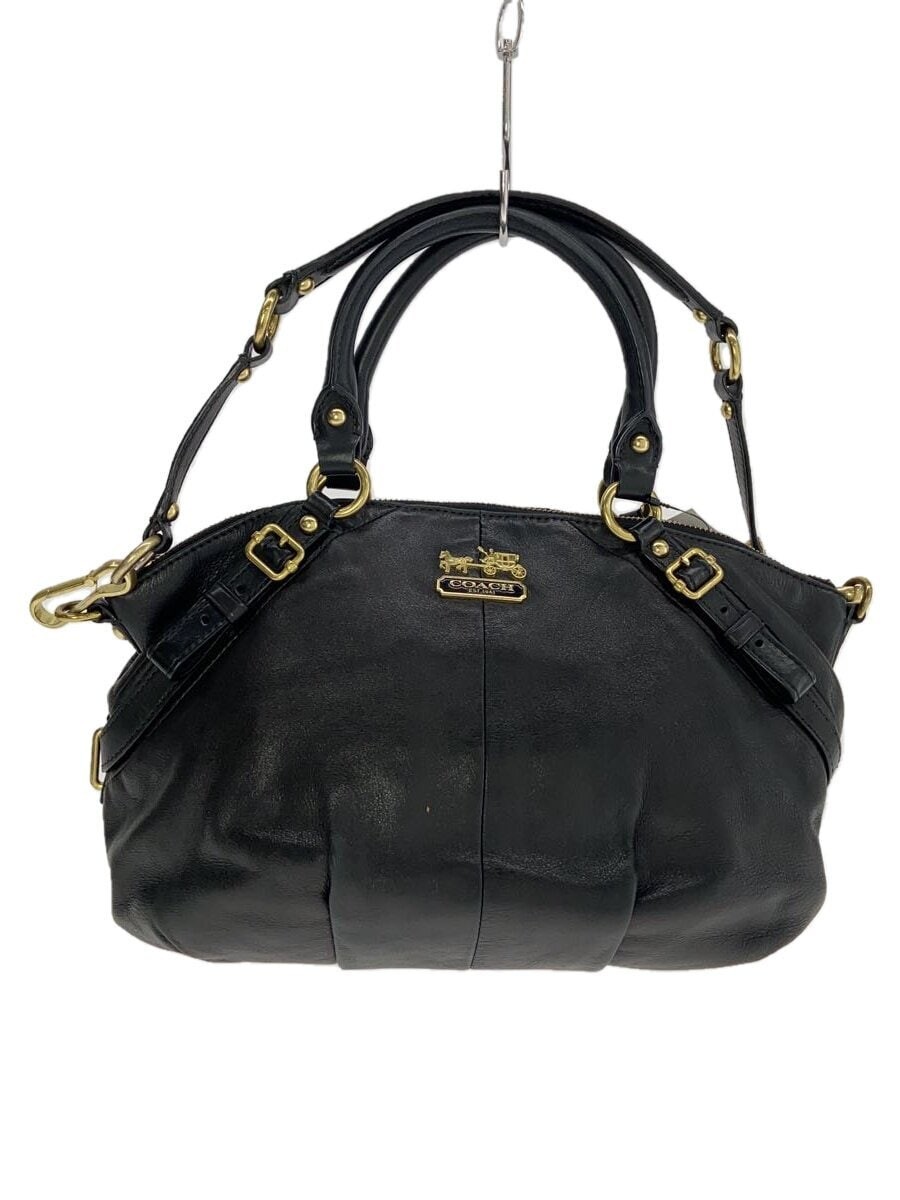 COACH Leather Shoulder Bag in Solid Black Color Style 15960