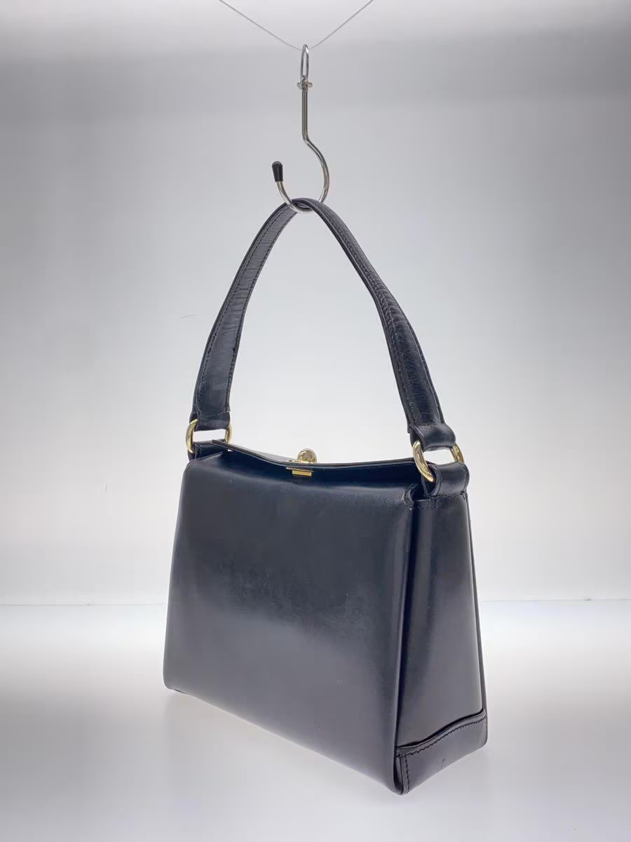 GUCCI black leather handbag plain design imported from Japan-image