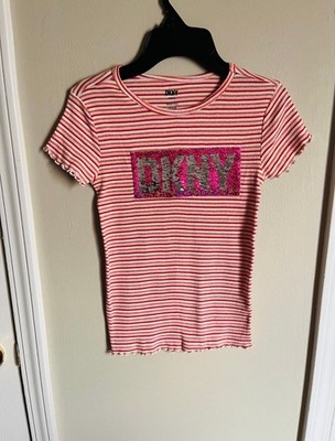 DKNY Girl Graphic Logo Shirt Size Medium 8-10