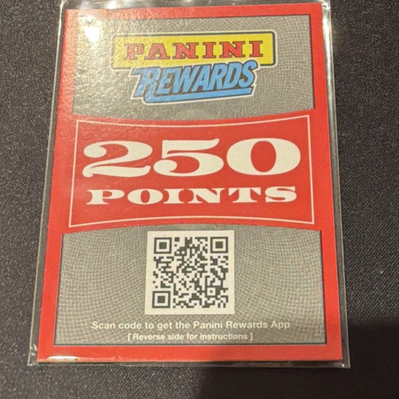Panini Rewards 250 Points Code Card