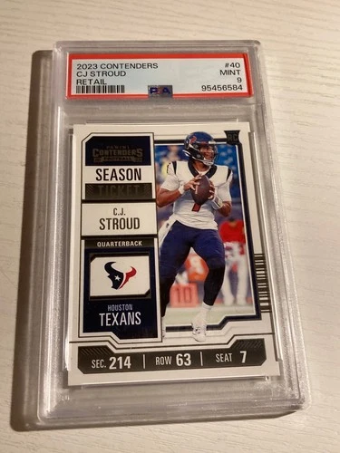 2023 Panini Contenders Retail C.J. Stroud Texans RC 40 Mint PSA 9