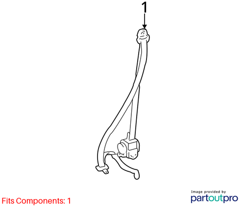 White seat belt front bucket passenger retractor with coiled spring steel, shown on a plain light background.
