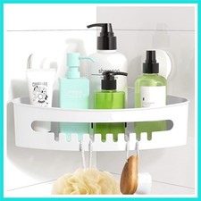 Corner Shower Caddy Suction Cup No-Drilling Removable Shower Caddy Basket Pow...