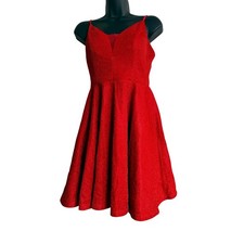 EverPretty Women's Sparkly Red V Neck Spaghetti Strap cocktail Mini Dres size S
