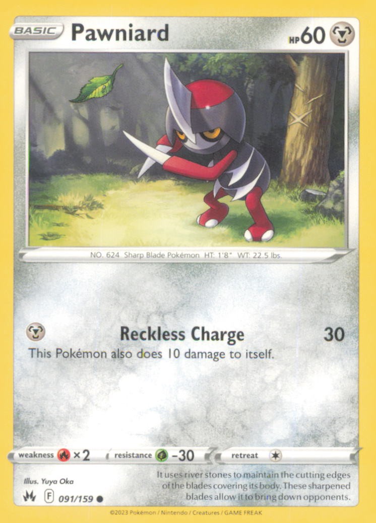 PAWNIARD 091/159 COMMON CROWN ZENITH POKEMON NEAR MINT