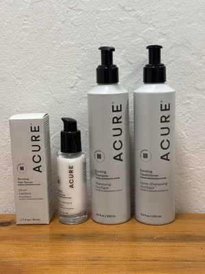 ACURE Bonding Bundle: Shampoo, Conditioner, & Bonding Hair Serum NEW