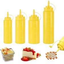 PLASTIC SAUCE BOTTLE SQUEEZE BOTTLES CONDIMENT DISPENSER KITCHEN BULK