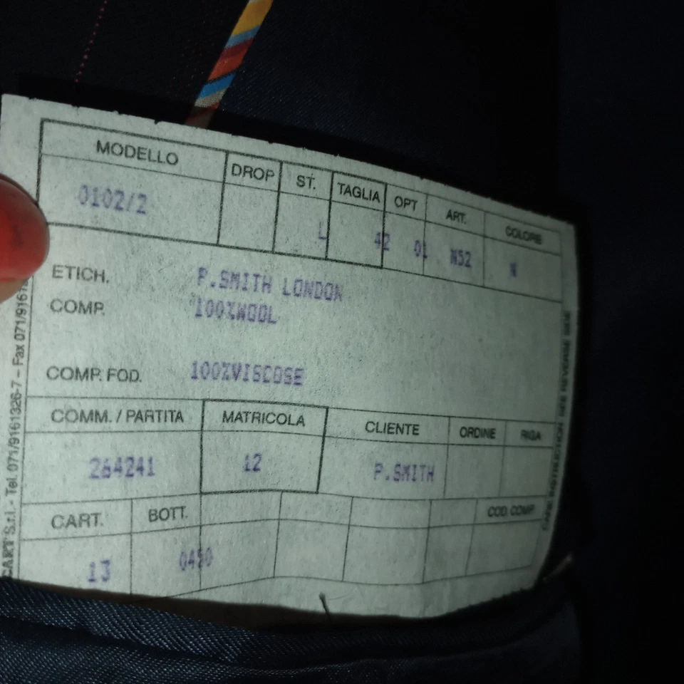 PAUL SMITH LONDON BLACK W/ ORANGE PINSTRIPES JACKET BLAZER 42 R WOOL ITALY NICE! - Image 4 of 4