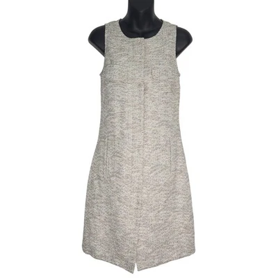 Vestido recto Adam by Adam Lippes para mujer tweed neutro sin mangas forrado de seda talla 2 - Imagen 1 de 4
