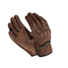 Men's Perfect Motorcycle Perforated Black Leather Gloves-Knuckle Protection-C...