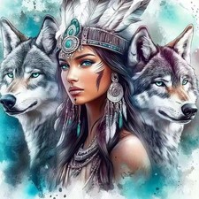 Animal Wolf Diamond Art Kits for Adults Beginners,5D Diamond Painting Kits fo...