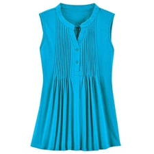 PINTUCK KNIT SLEEVELESS TUNIC