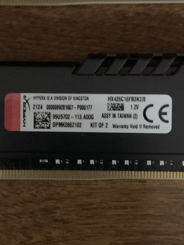 Kingston HyperX Fury DDR4 PC RAM 8 GB (2x4 GB) 2666 MHz memoria de escritorio disipada térmicamente Foto 2 de 4