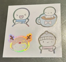NEW The Coffee Monsterz Co. Emoti Sticker Seals w/ Holo Foil TCMC Stickers