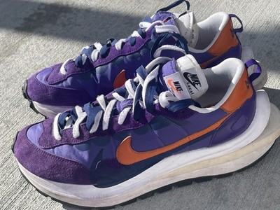 NIKE VAPORWAFFLE USED SIZE 12 SACAI DARK IRIS CAMPFIRE ORANGE DD1875 500