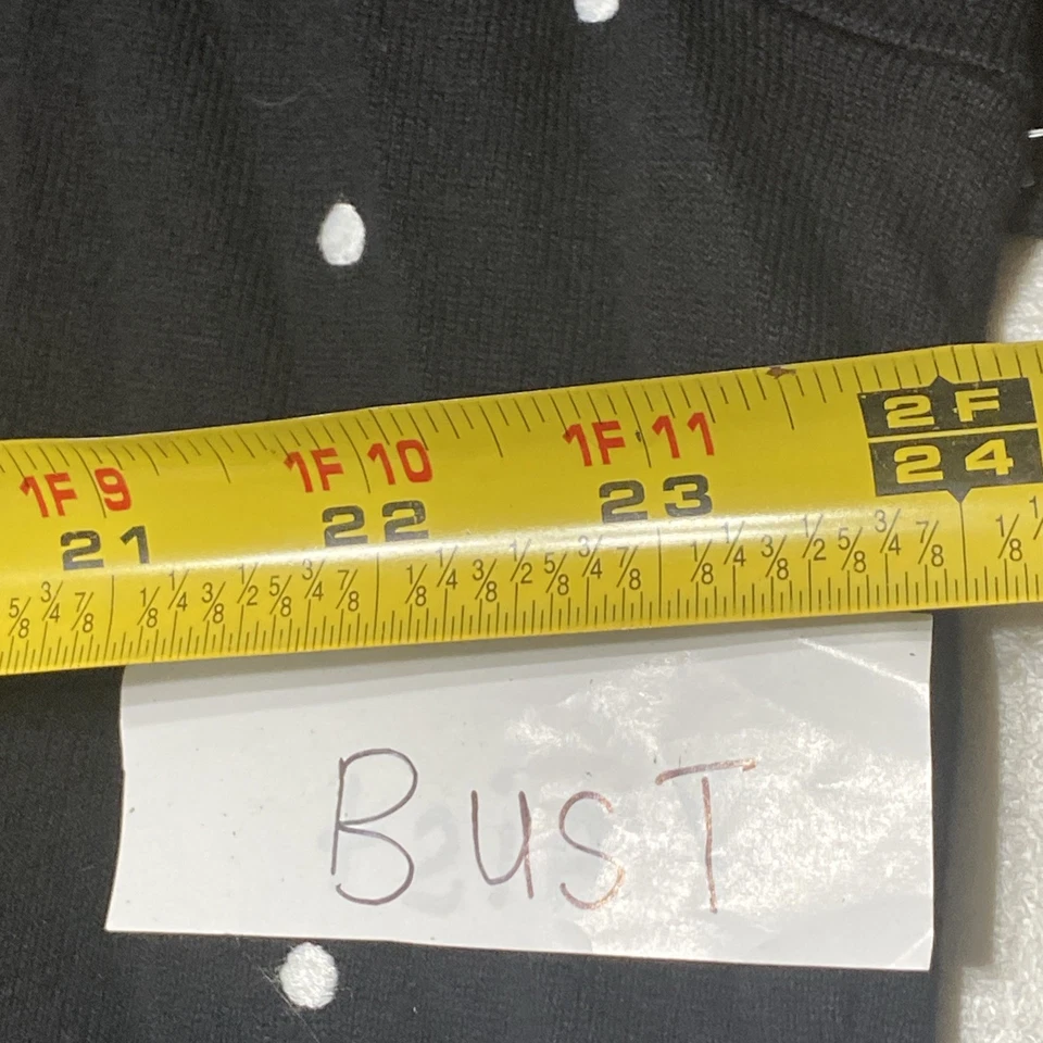 Hampshire Studio 复古毛衣开衫女式 2X 黑色针织波尔卡圆点全新带标签 — 第 4/4 张图片