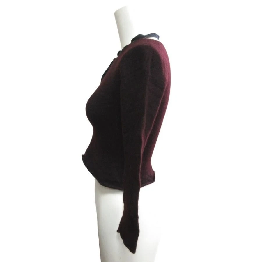 Maglione pullover maglia corta scollo a V in cashmere Gucci usato nastro... - Immagine 3 di 4