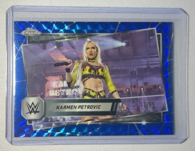 2025 Topps Chrome WWE Karmen Petrovic Blue Geometric Refractor /99 #110