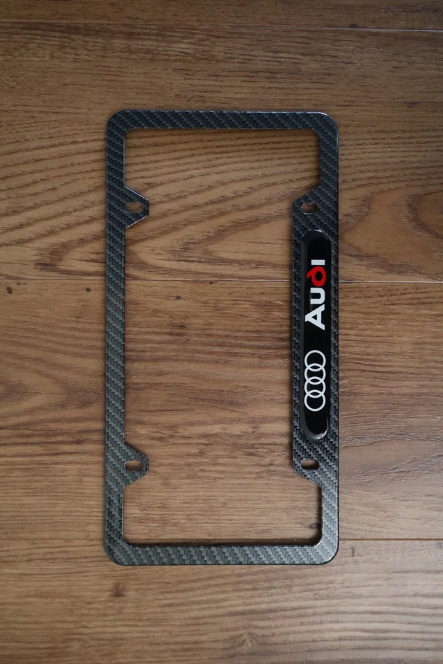Audi Carbon Fiber-Style License Plate Frames (Set of 2) – Hardware Included - Image 4 of 4
