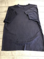 Perry Ellis Portfolio Shirt Mens 2XL Navy Ribbed Knit Crewneck Short Sleeve