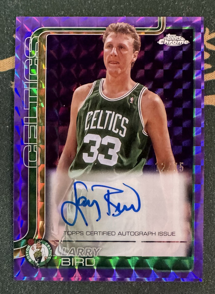 2025-26 Topps Chrome Larry Bird #TCA-LB Purple Geometric Refractor Auto /75
