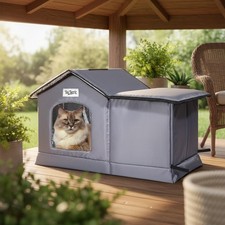 Weatherproof Insulated Outdoor Cat House - Cozy Shelter for Community Cats